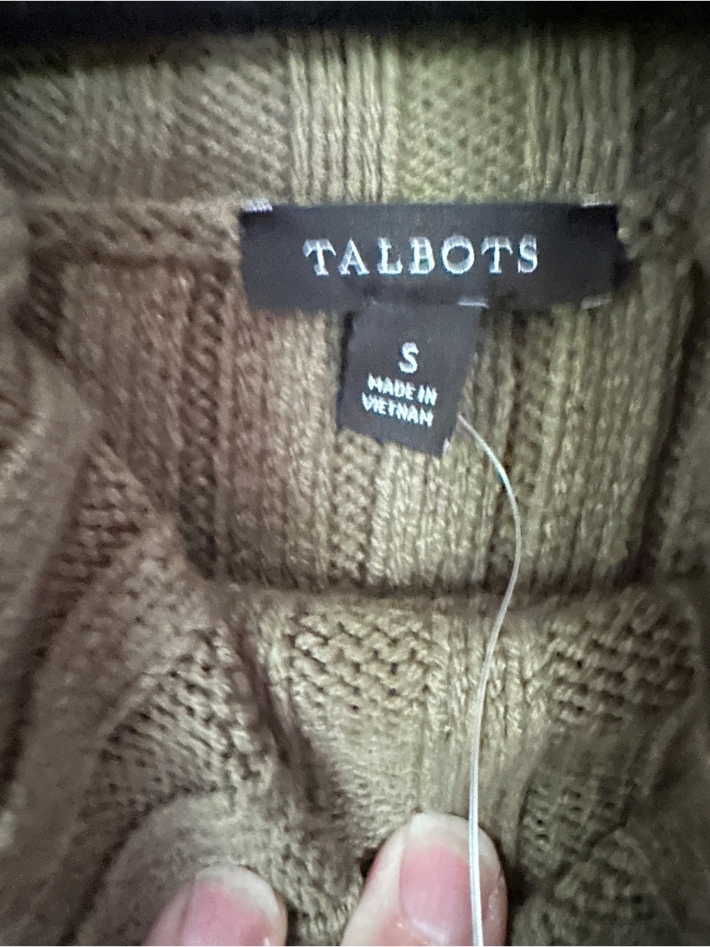 Talbots Olive Ribbed Cowl Neck Sweater - Picture 3 of 5